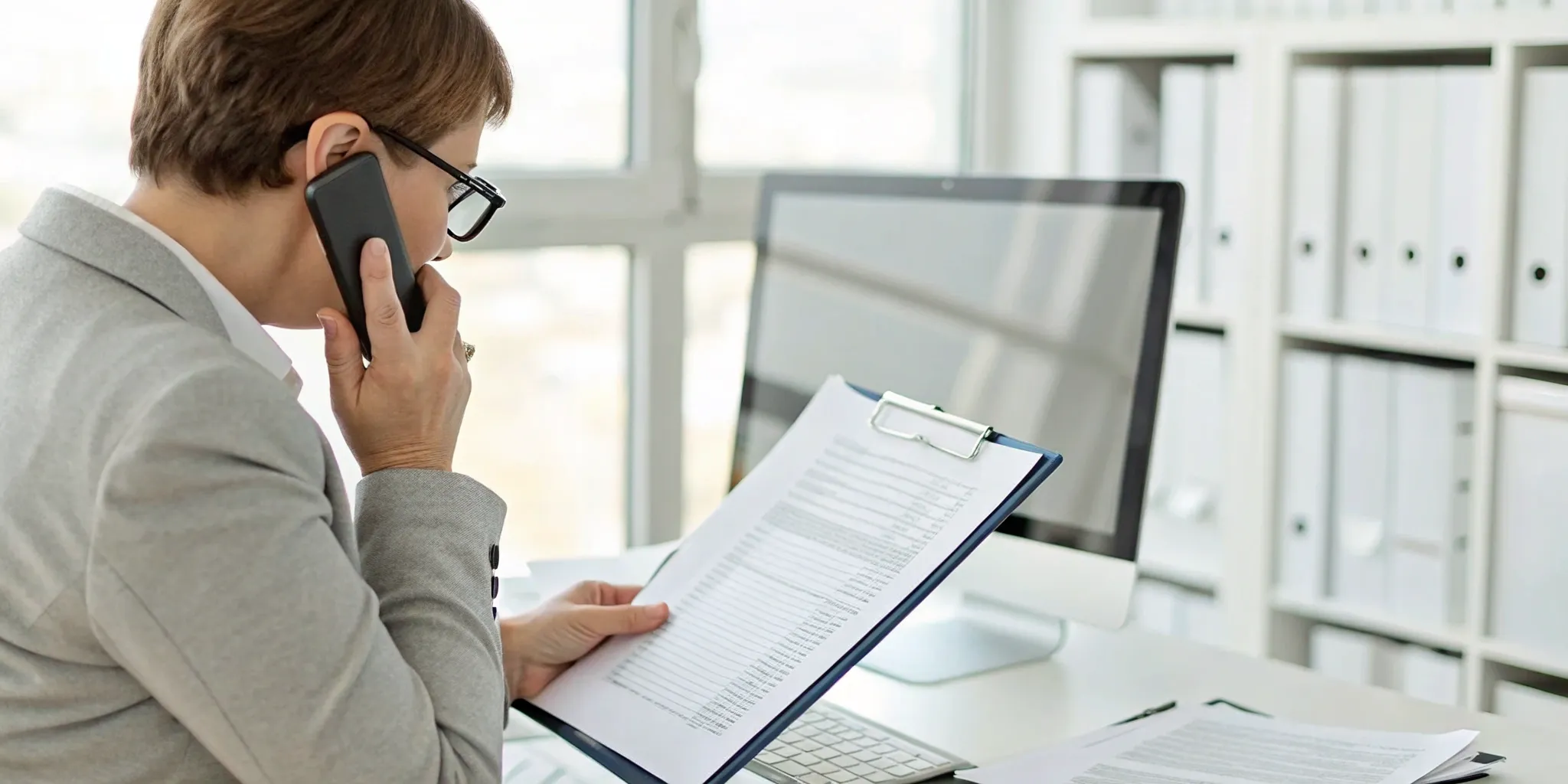 Woman reviewing documents to appeal a denied insurance claim.