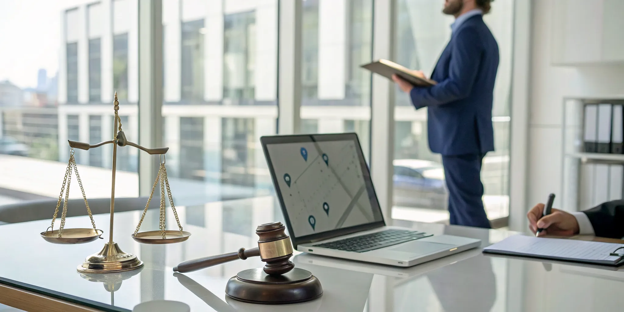 Scales of justice and a gavel on a desk for a diminished value lawyer near me.