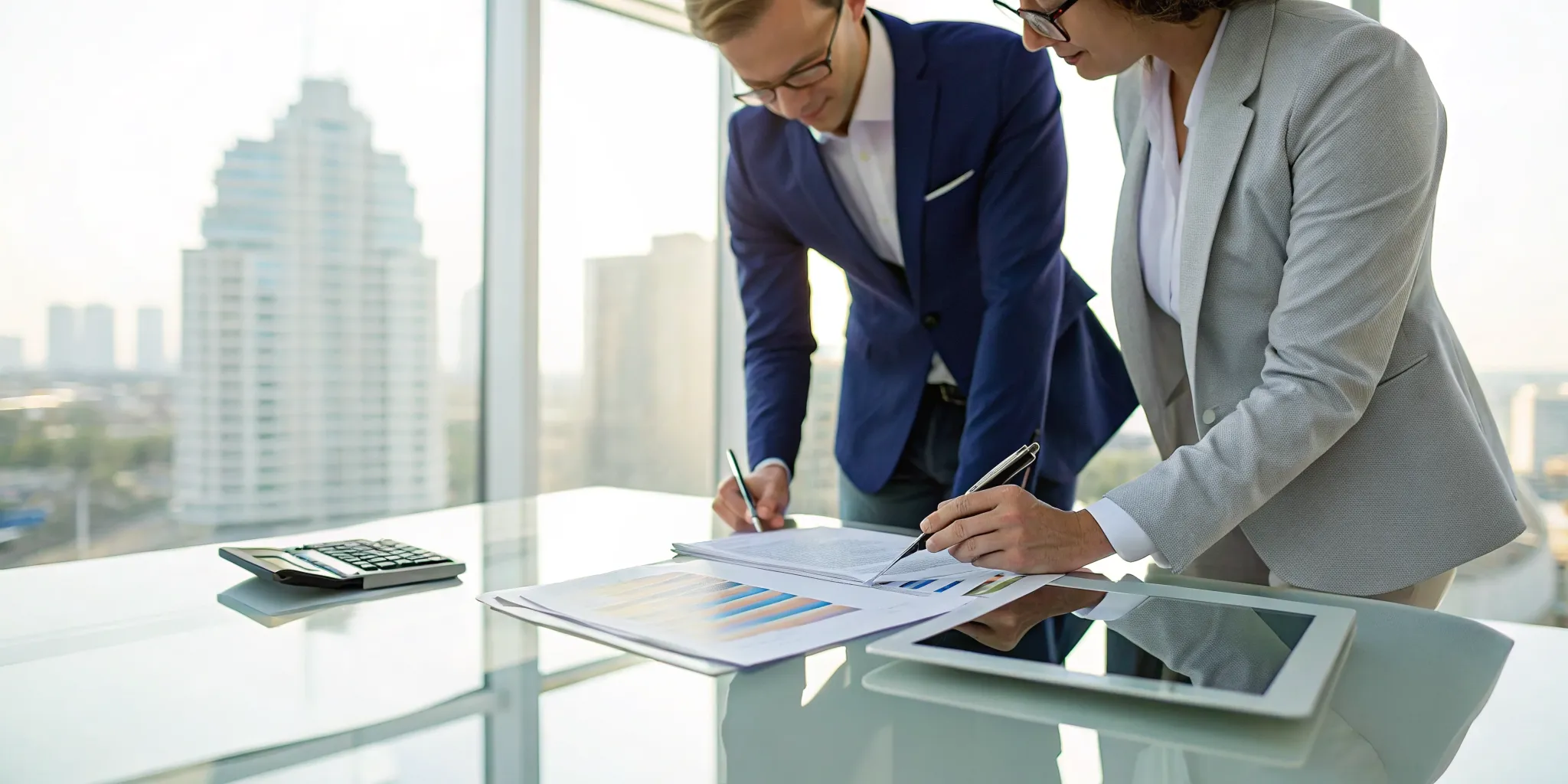 A client and attorney reviewing an insurance settlement offer together.