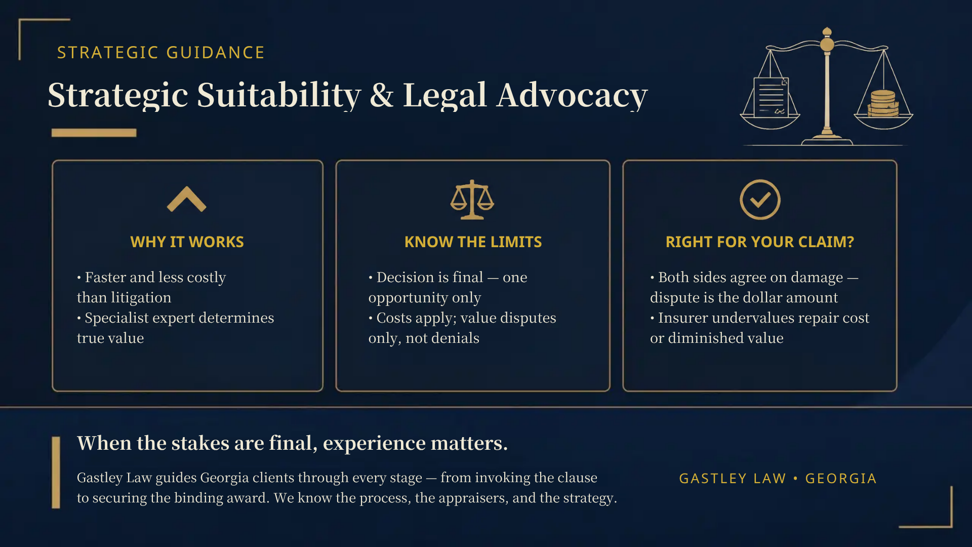 invoking the appraisal clause and gastley law help