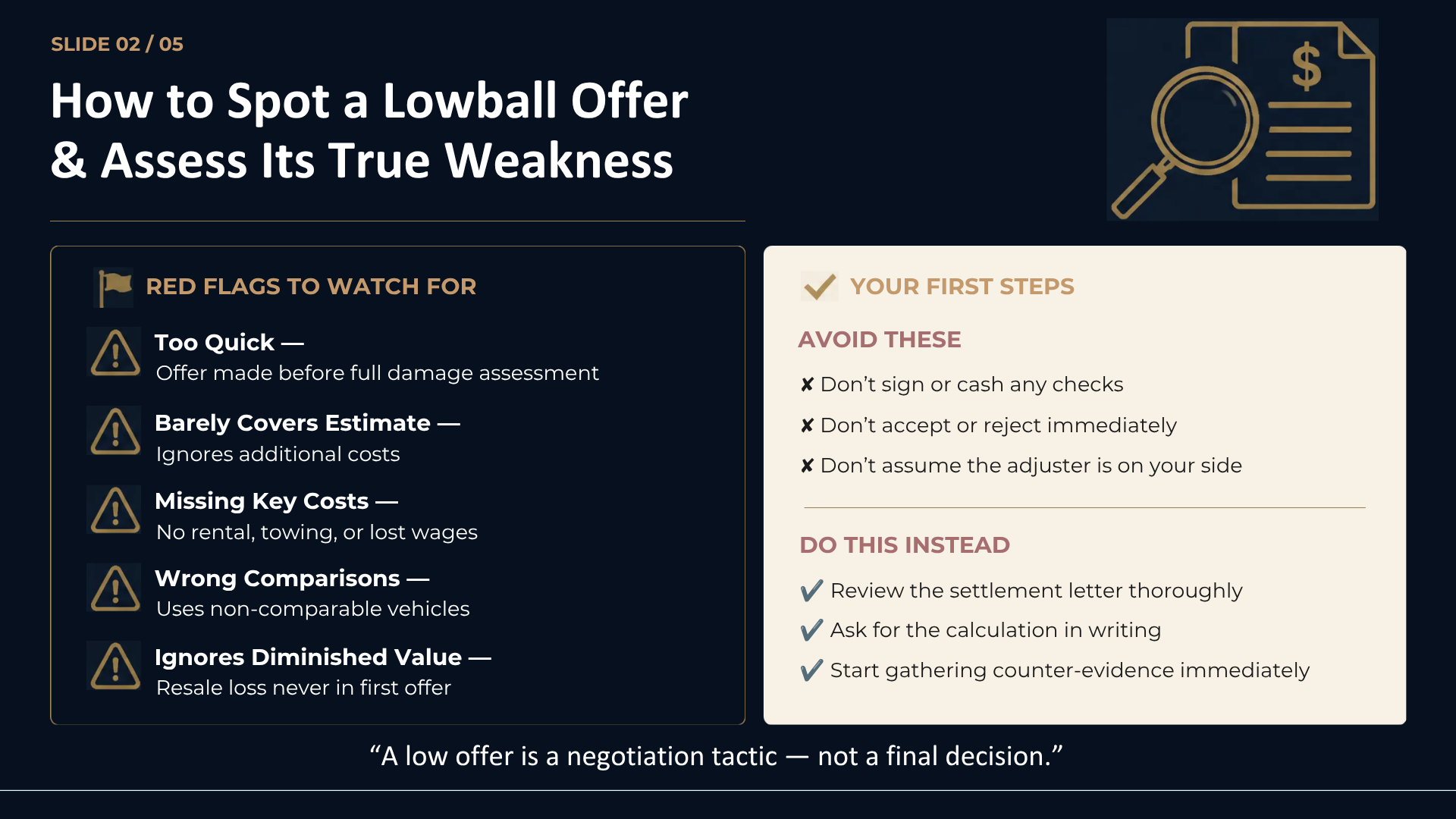 How to spot a lowball offer diminished value georgia
