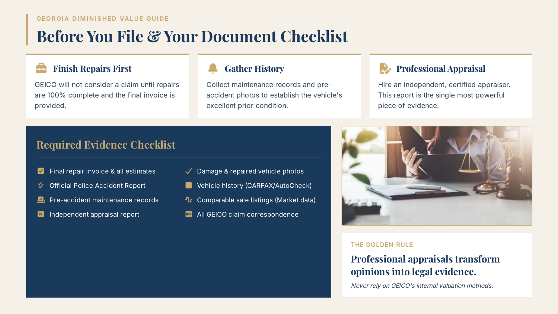 What to do before filing a geico diminished value claim in georgia