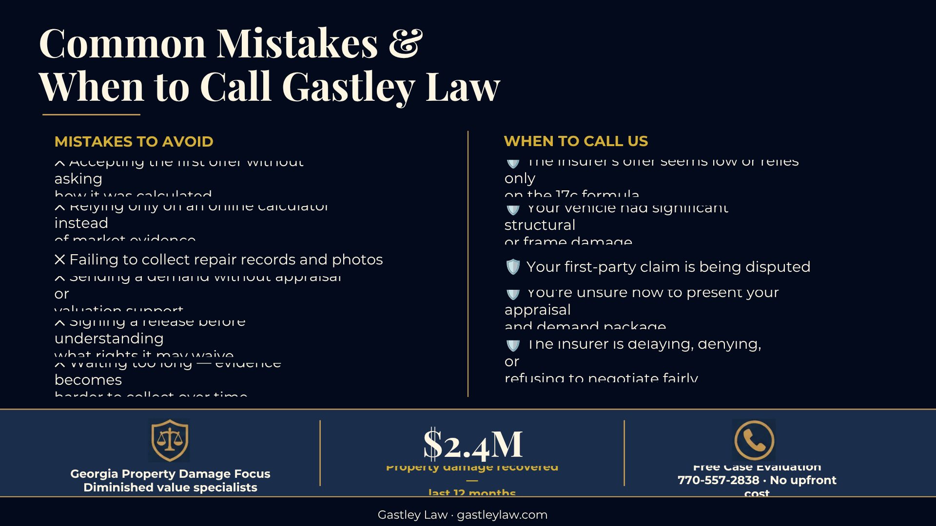 Mistakes to avoid in diminished value claim georgia
