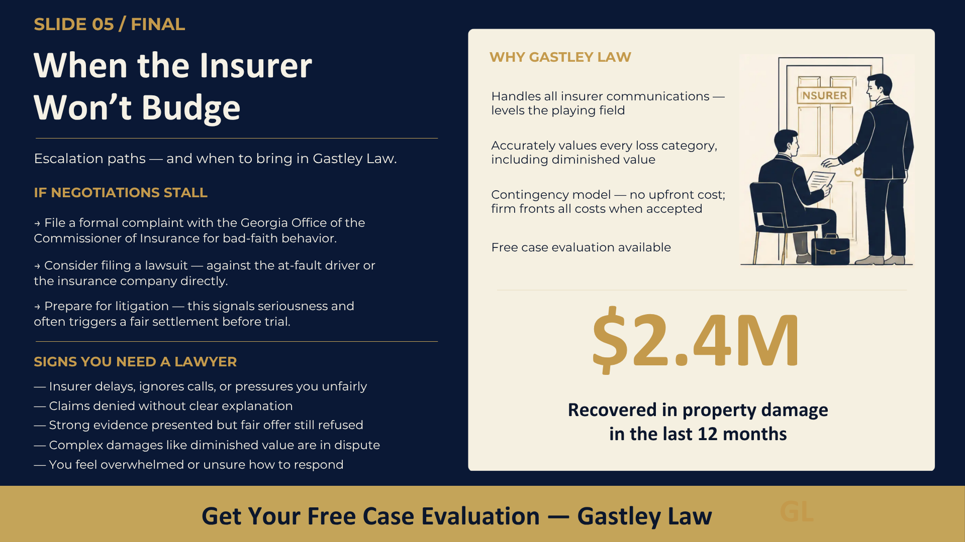 Insurance won't budge ask help from a lawyer atlanta georgia diminished value attorney