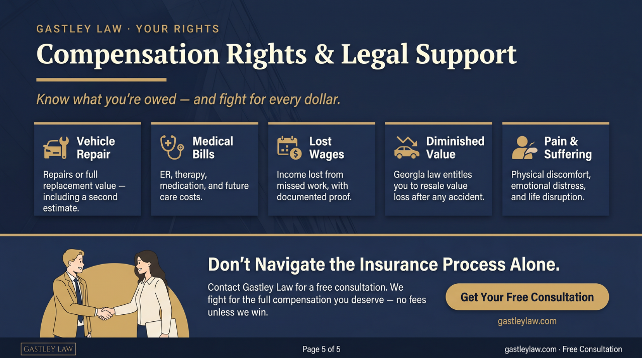 Compensation rights for filing a third party insurance claim diminished value georgia