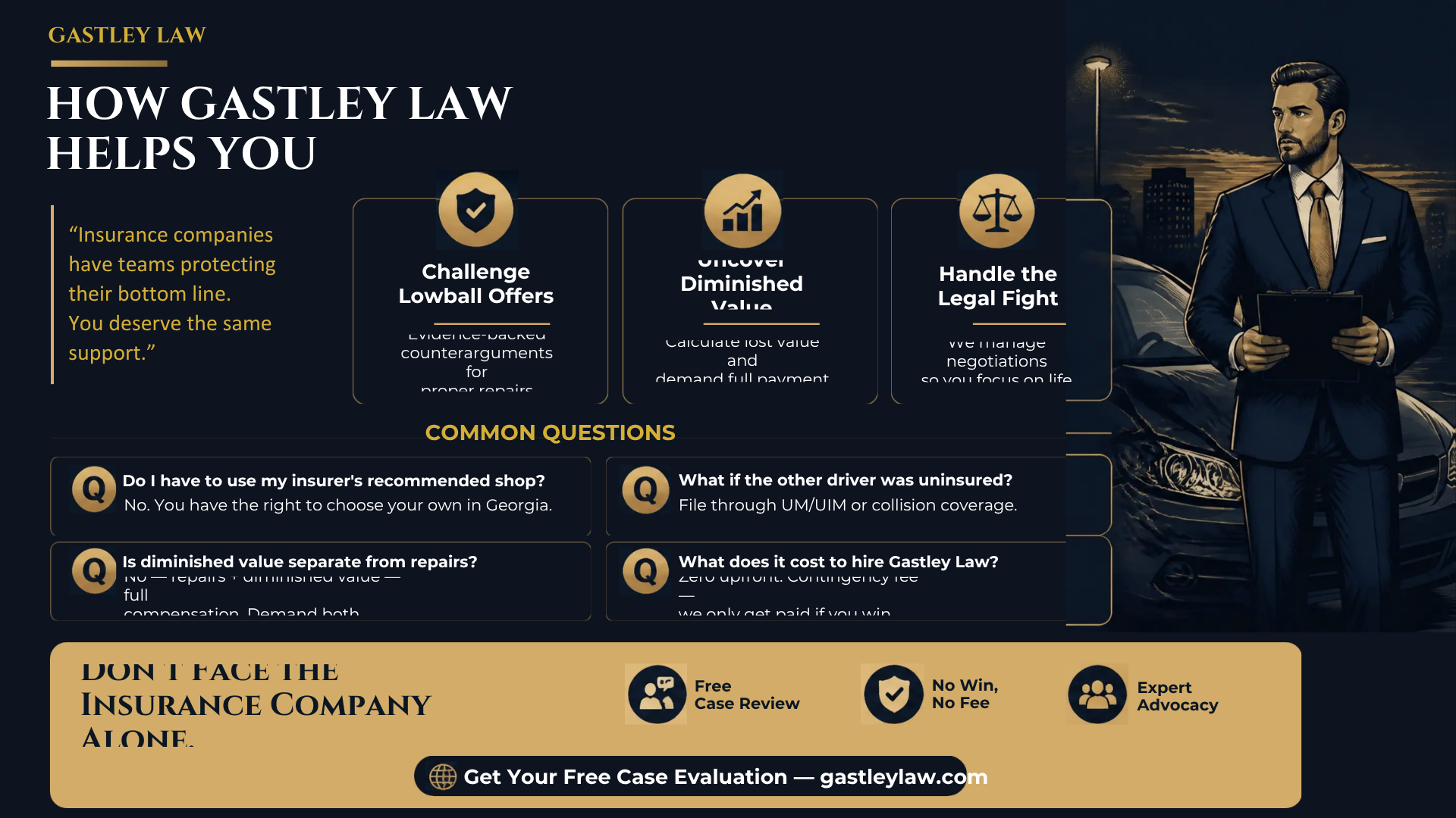 Insurance diminished value claim dispute how Gastley Law can help georgia