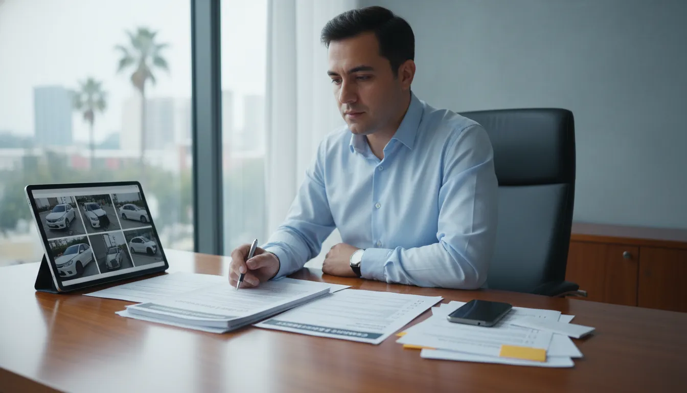 Georgia driver reviewing diminished value claim documents
