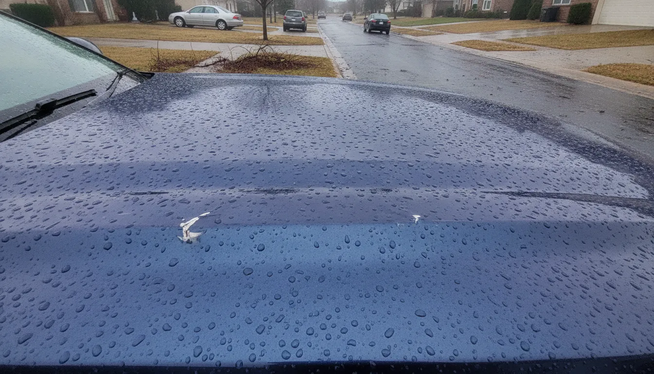 Car with hail damage after a Georgia storm
