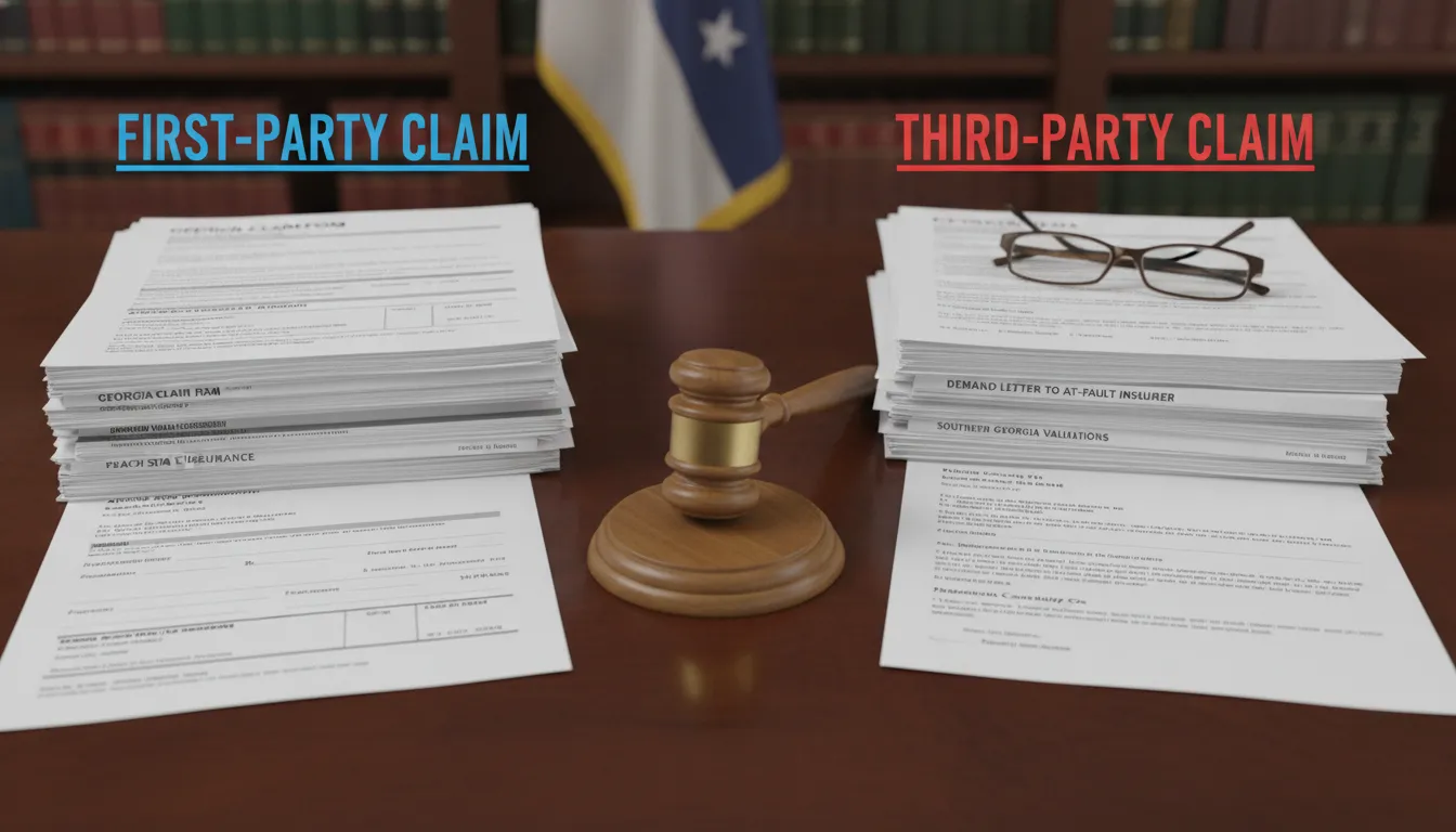 Comparison of first-party and third-party diminished value insurance claim documents for Georgia drivers