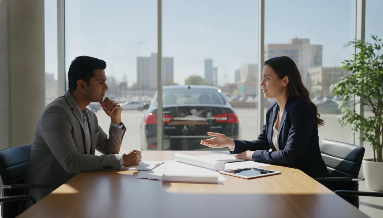 Georgia vehicle owner meeting an insurance dispute attorney about a claim